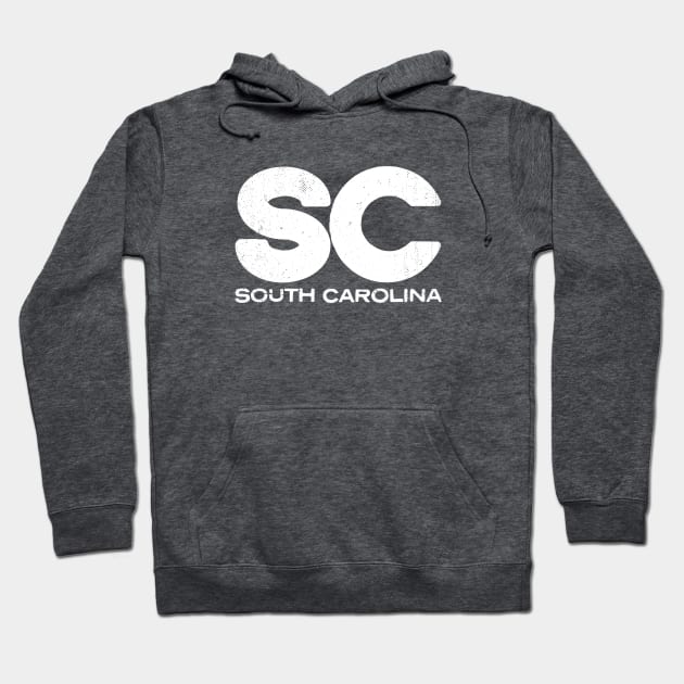 SC South Carolina Vintage State Typography Hoodie by Commykaze